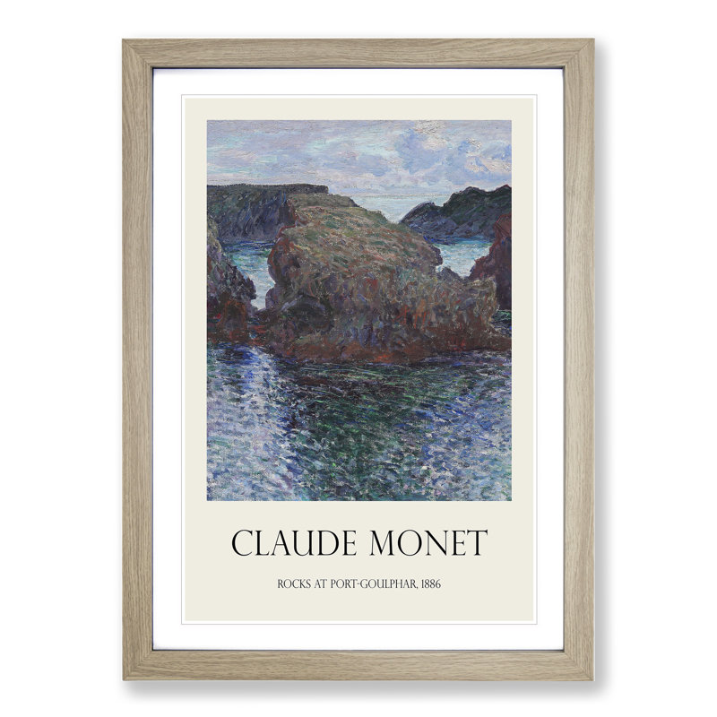 Rocks at Port Goulphar by Claude Monet - Picture Frame Graphic Art, 65cm H x 48cm W x 2cm D