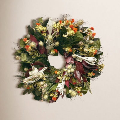 22" Handcrafted Fall Leaf Thanksgiving Wreath
