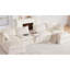 Canapé modulaire de 131 po avec repose-pieds et console, porte-gobelet dissimulé, tissu chenille, siège large pour appartement