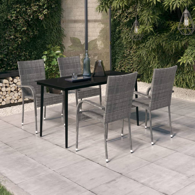 Adaleah 4 - Person Patio Dining Set with Rectangular Table, Grey