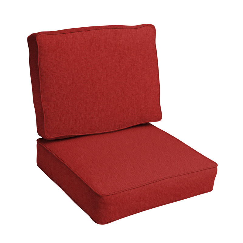 Outdoor Solid Corded Deep Seating Cushion Set, 30 in W x 27 in D x 5 in H, Richloom - Rave Cherry