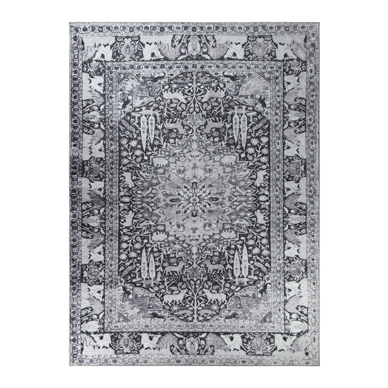 Dragomira Washable Oriental Indoor Rug, Rectangle 10' x 14'