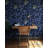 Dark Blue Owl and Leaf Pattern Wallpaper Enchanted Forest Themed Wall Mural