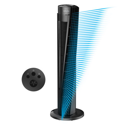 Vornado OSC54 32 in. 4 Fan Speeds Tower Fan in Black with Remote Control and Oscillation