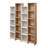 Modern Scandinavian Bookshelf (4 Pieces), Oak & White, 52.9 x 70.9 x 9.8 inches | 100% Melamine Coated Particle Board, Thickness: 0.7 inches | Numerous Shelves, Wall-Mountable, Stylish Storage Solution for Home & Office