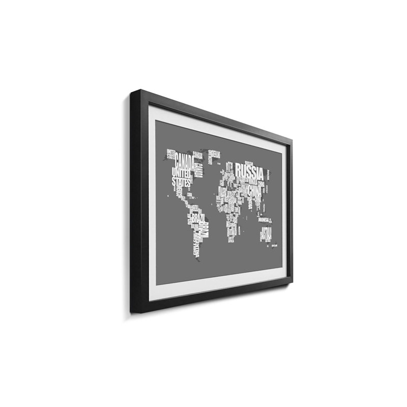 Weltkarten Worldmap No.11 - Single Picture Frame Print, 60cm H x 80cm W x 2.2cm D