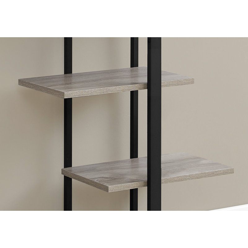 Blalock Bookshelf, Bookcase, Etagere, 5 Tier, 60"H, Office, Bedroom, Metal, Laminate, Taupe