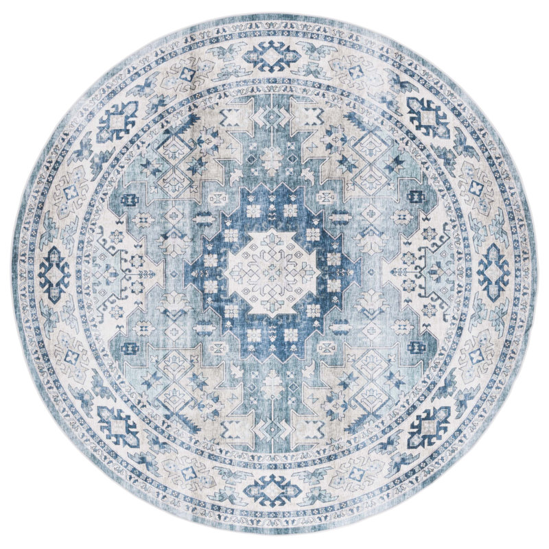 Arizona 512 Area Rug In Sage / Aqua, Round 6'