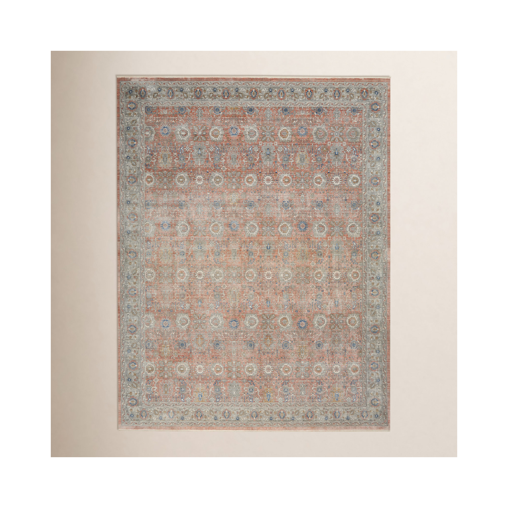 Talise Pink/Gray Rug, Rectangle 8' x 10'