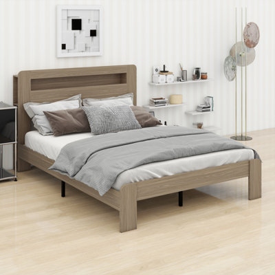Smart Platform Bed Featuring Integrated LED Lighting, USB Charging