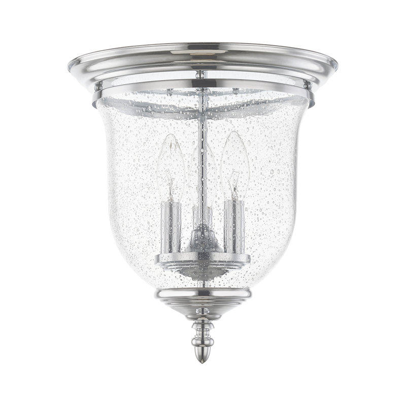 Aaven Glass Flush Mount, Chrome