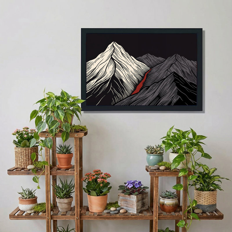 Art mural sur toile noir et blanc, 12"H x 18"W