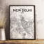 New Delhi City Map - Unframed Graphic Art Print on Paper-1935046587-1950558358