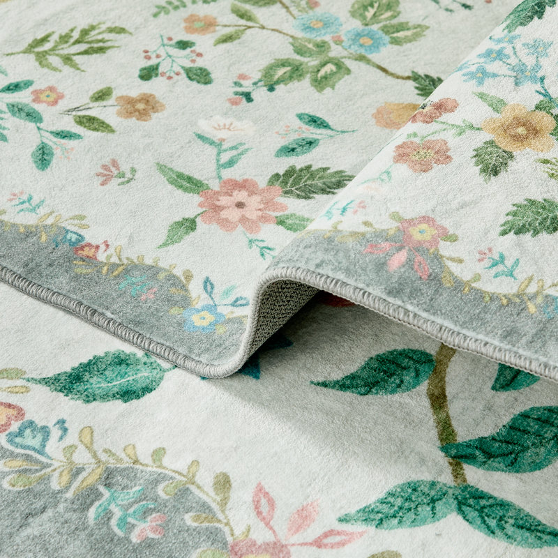 Tapis à motif floral Boho