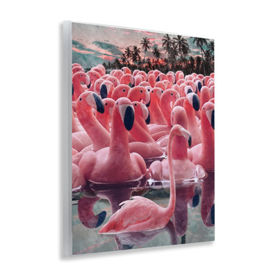  Flamingo Among Floats Wall Plaque Art by Ziwei Li