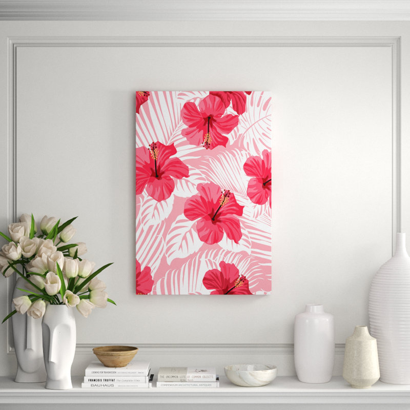 Pink Tropics Print, Rectangle 36" H x 24" W x 2.5" D