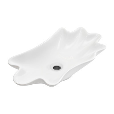 bathroom vessel sink shell shape 24in*13in Above Counter Bathroom Vanity Sink Bowl white No Darin