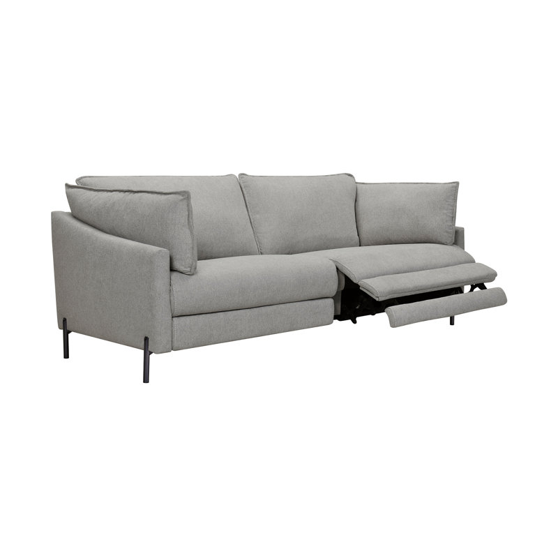 Caissi 80.25" Pillow top Arm Reclining Sofa, Gray Pebble