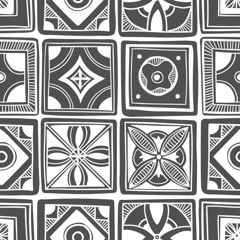 Entwistle Geometric Tile, Vinyl, 10.4" L x 25" W