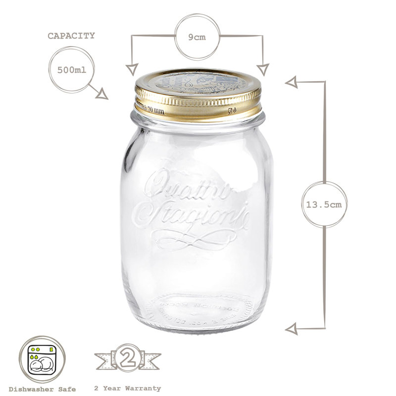 Quattro Stagioni Glass Storage Jars - 500ml