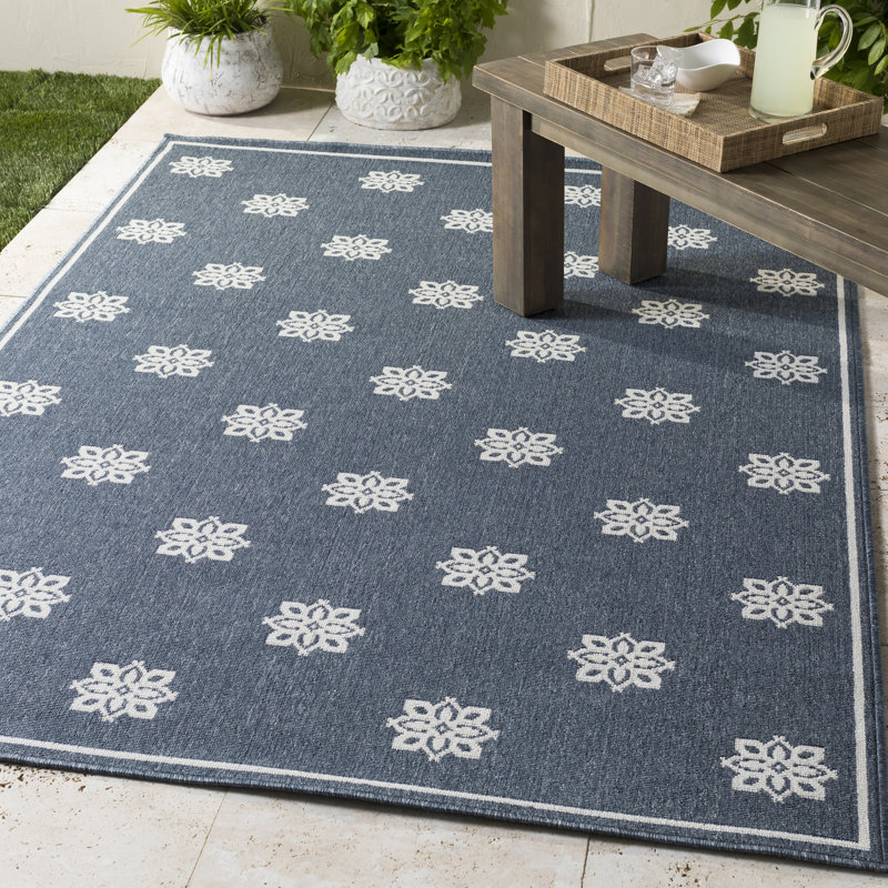 Amato Floral Indoor / Outdoor Rug, Rectangle 7'6" x 10'9"