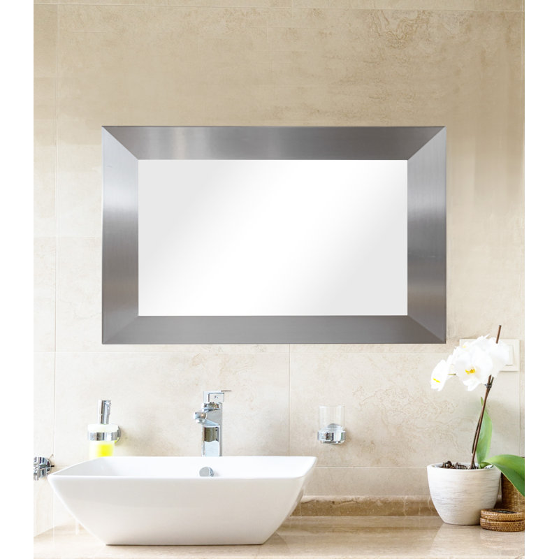 Miroir de salle de bain, Argent, 30 po x 33 po
