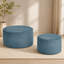 Ensemble de 2 poufs cylindriques rembourrés avec siège et repose-pieds polyvalents-1640018547
