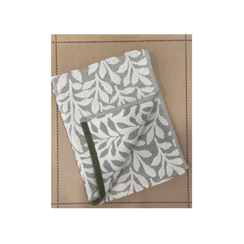 Simple serviette Chestirad, Kaki / Blanc