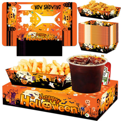 36 Pcs Halloween Party Snack Trays, Halloween Snack Trays,Halloween Party decorations