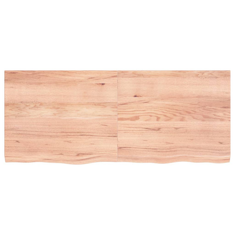 Table Top Solid Wood Oak, 50cm H x 120cm W x 4cm D, Light Brown