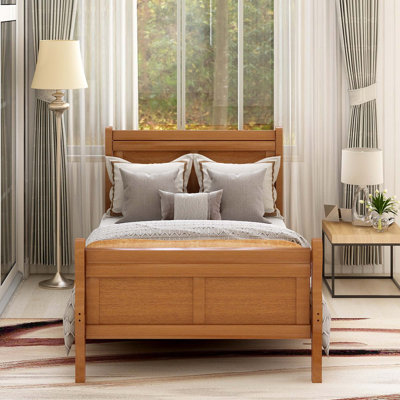 Wood Sleigh Bed Twin Bed Frame -  Red Barrel StudioÂ®, 7419F1E6CAE64EB8B0631EDF8C2760C4