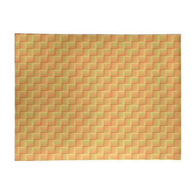 Tapis à rayures orange/jaune basketweave