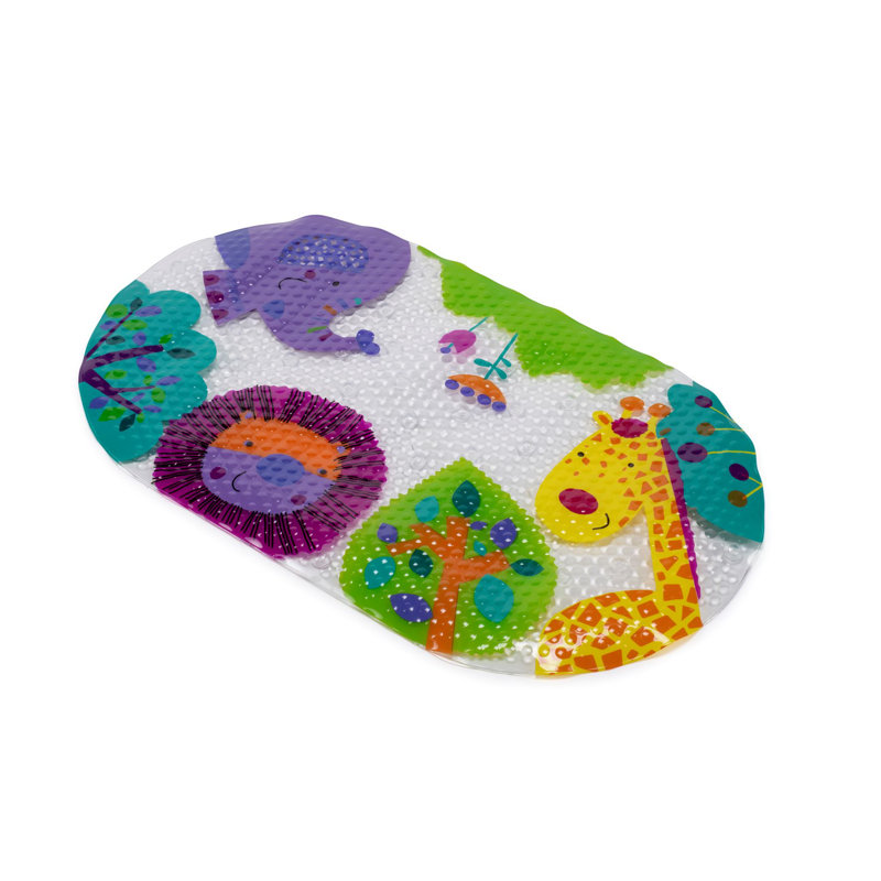 Animal Kingdom Childrens Bath Mat Non Slip Oval 