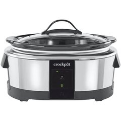 Crock-Pot 4.5-Quart Lift & Serve Hinged Lid Slow Cooker, One-Touch Control,  Black 