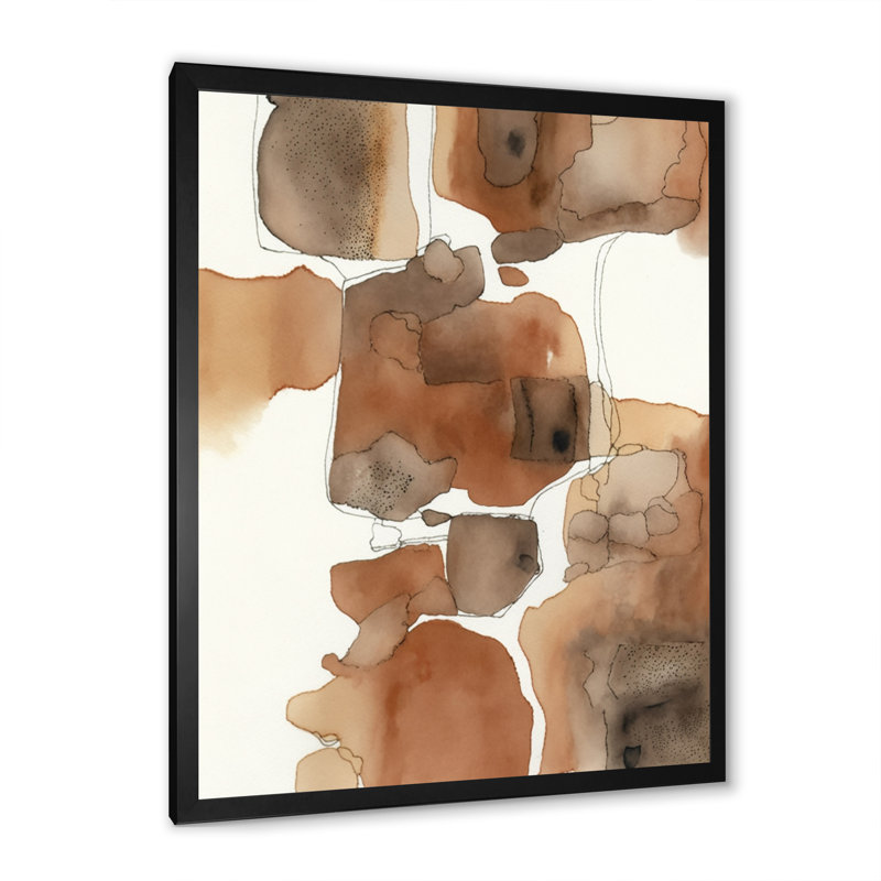 «Liquid Earth Tones V», reproduction sur toile, H 20 po x l 12 po x P 1 po, Impression noire sur toile encadrée