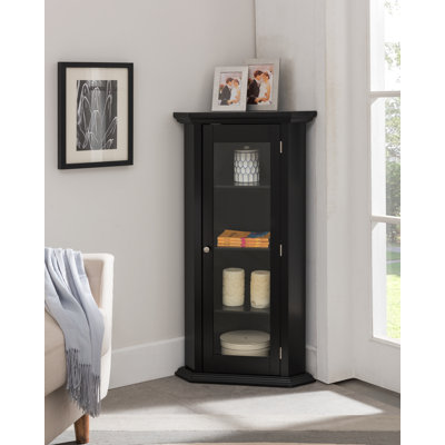 Armoire de rangement d'angle avec porte en verre Boivin