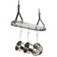 Handcrafted Classic Series Petite Oval Ceiling Rack W 6 Hooks Hammered Steel