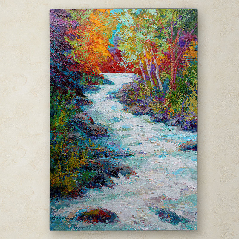 'Tamahi River' Painting Print on Wrapped Canvas, 47" H x 30" W