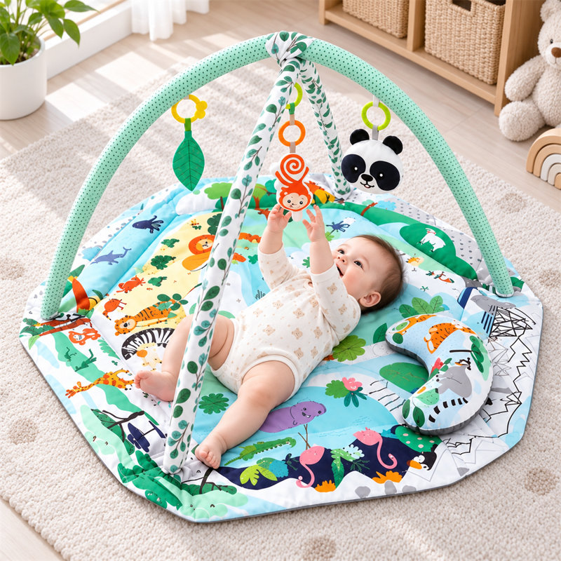 Tapis de jeu pour bébé avec 6 jouets pour bébés, fosse pour bébés avec 18 balles océaniques