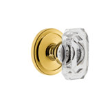 Grandeur Circulaire Rosette Single Dummy with Baguette Crystal Door Knob