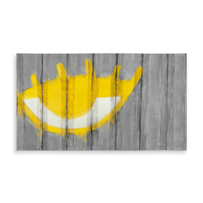 Gray Industrial Shapes Tablecloth - Yellow Eye Graffiti Design