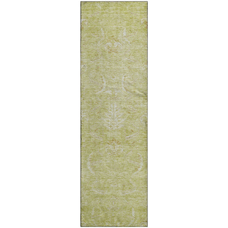 Premium Machine Washable Dahl AMF1083 Damask Rug, Runner 2'3" x 7'6"