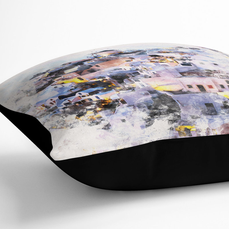 Square Throw Cushion, Black, 40cm H x 40cm W x 15cm D