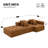 Norvik 3-Piece Modern Minimalist Compression Corduroy Upholstered Boneless Modular Sectional Sofa with Pillows-818738352