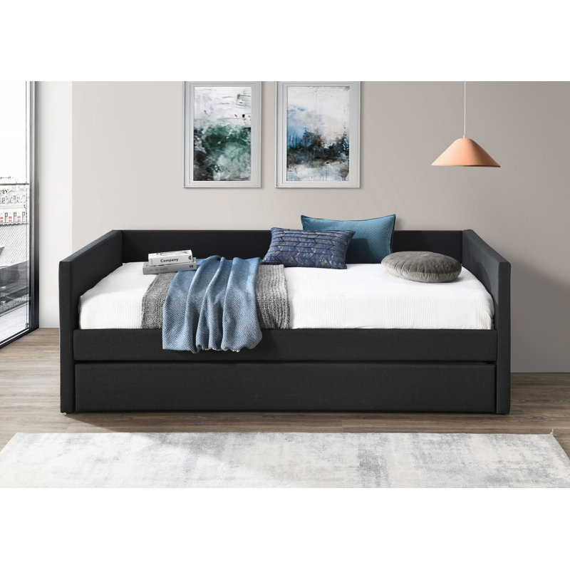 Lit de jour simple avec couchette Syris, Gris anthracite