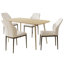 Ensemble de table de salle à manger rectangulaire 55,1 po, table de cuisine moderne, pieds en acier (1 table et 4 chaises)-2116252487-2116252483