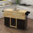 Kitchen Island With Spice Rack, Towel Rack And Extensible Solid Wood Table Top-1963635263