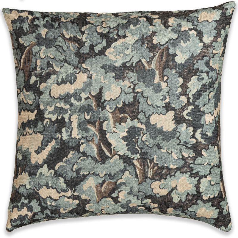 Coussin Cascade Tongas, Bleu, Carré 26 po, Polyester