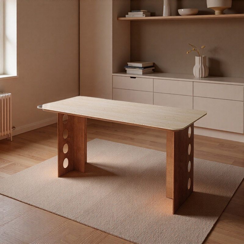 Bureau d'écriture Retro Natural, H 29,52 po x l 55,11 po x P 27,55 po