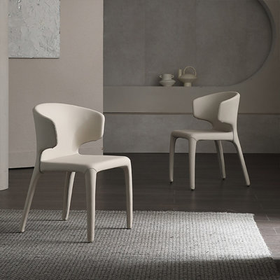 White Solid back side Chair(Set of 2)
